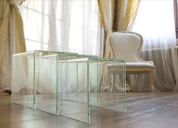 Tables gigognes Olivea verre clair