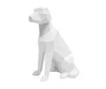 Statue origami Chien assis blanc mat, Present Time