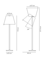 Lampadaire Melampo Mega gris, Artemide