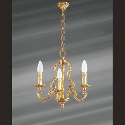 Lustre bronze Louis XV avec cage 3 lumires, lucien Gau