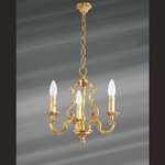 Lustre bronze Louis XV avec cage 3 lumires, lucien Gau