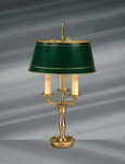 Lampe bouillotte 15113/VT en bronze abat jour métal vert, Lucien Gau