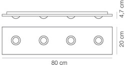 Plafonnier Pois 4 lumires en longueur, Elesi Luce