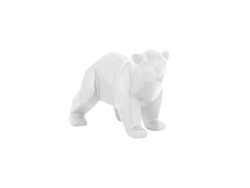 Statue origami Ours small blanc mat, Present Time