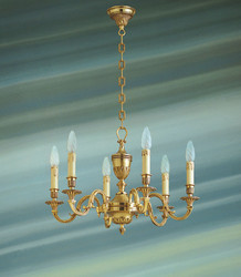 Lustre bronze 6 lumires Louis XVI 16936, Lucien Gau