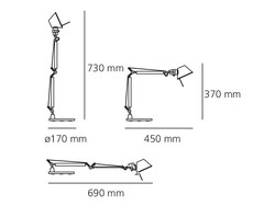 Lampe de bureau Tolomeo micro aluminium, Artemide