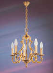 Lustre bronze 5 lumires Louis XV, Lucien Gau