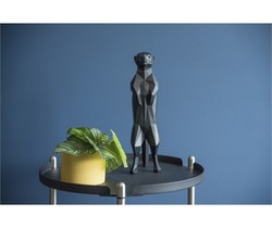 Statue origami Suricate noir mat, Present Time