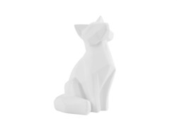 Statue origami Renard small blanc mat, Present Time