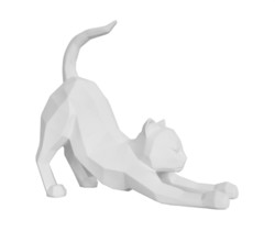 Statue origami Chat blanc mat, Present Time