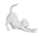Statue origami Chat blanc mat, Present Time